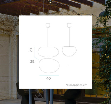 LÁMPARA COLGANTE PETRA 40 HANG