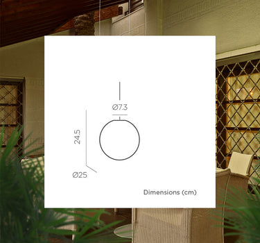 LÁMPARA COLGANTE ESFÉRICA CON BATERÍA RECARGABLE PIANETA