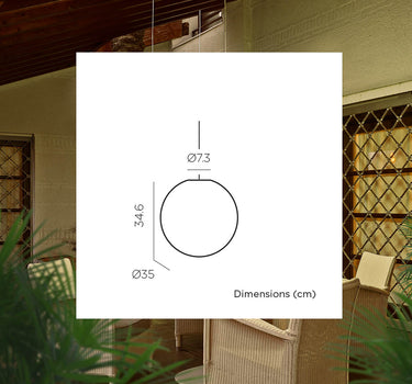 LÁMPARA COLGANTE ESFÉRICA CON BATERÍA RECARGABLE PIANETA