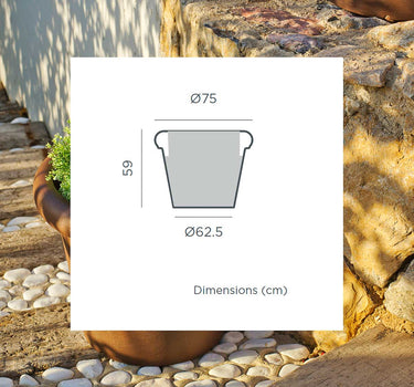 Macetero redondo de color ROSA 75 RÚSTICA