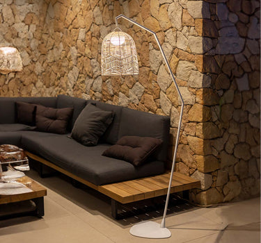 Lámpara de pie en color blanco y sin cables SANTORINI