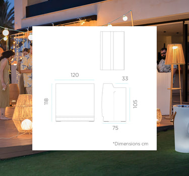 Barra de Bar con Luz LED Doble Altura Sicilia 120