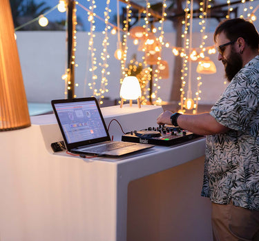 Barra de Bar con Luz LED Doble Altura Sicilia 120