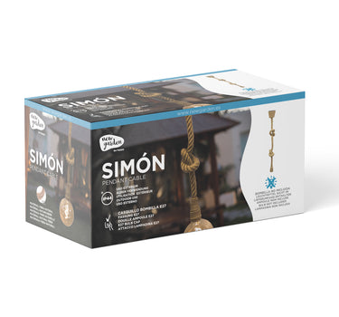 Lámpara colgante cuerda yute SIMON