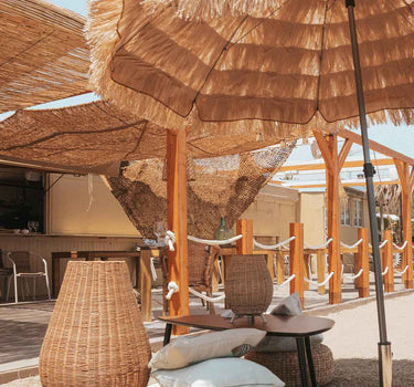 Sombrilla hawaiana de acero para exterior ø220 x 230cm