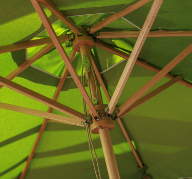 Sombrilla vintage verde con flecos TULUM ø230