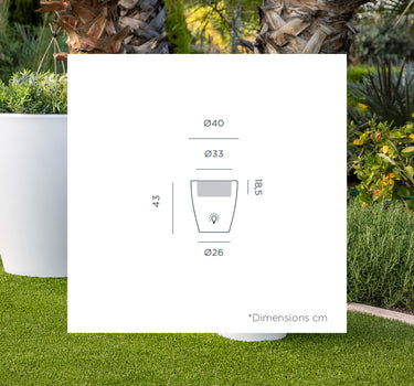 Macetero redondo con luz VIOLETA 40