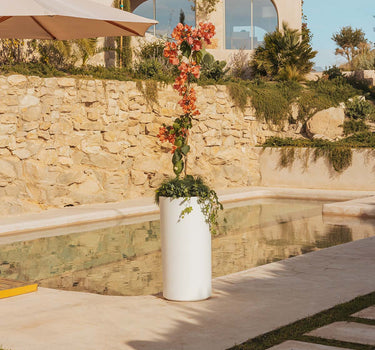 Macetero alto y redondo de color HORTENSIA 40 HIGH