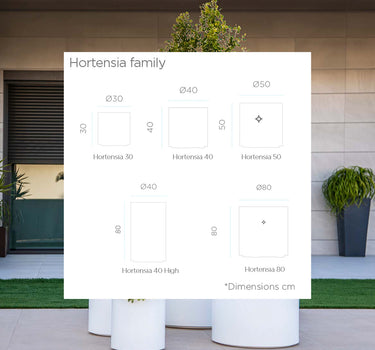 Macetero redondo de color HORTENSIA 40