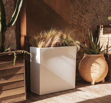 Macetero rectangular de color JUNCO 80