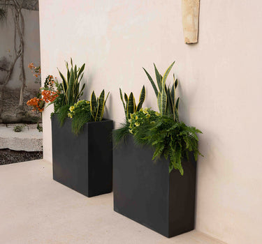 Macetero rectangular de color JUNCO 80