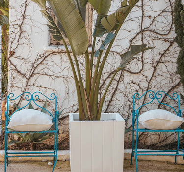 Macetero cuadrado de color OLIVO 50