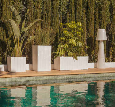 Macetero rectangular de color OLIVO LARGE