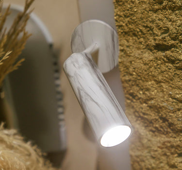 Aplique de pared redondo sin cables para interior ROLL 8 Wood y Marble