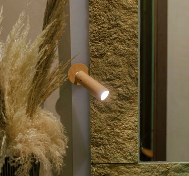 Aplique de pared redondo sin cables para interior ROLL 8 Wood y Marble