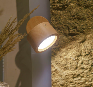 Aplique de pared redondo sin cables para interior ROLL 8 Wood y Marble