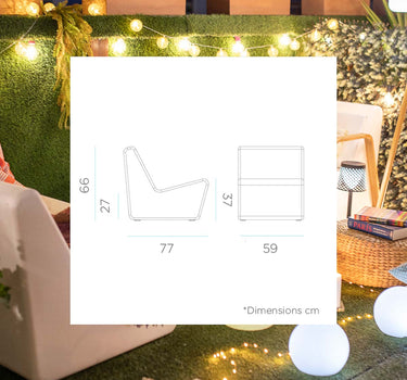 Pack x1 Mesa Altavoz Tarida Tab + x2 Asientos Tarida Sit (sin reposabrazos)